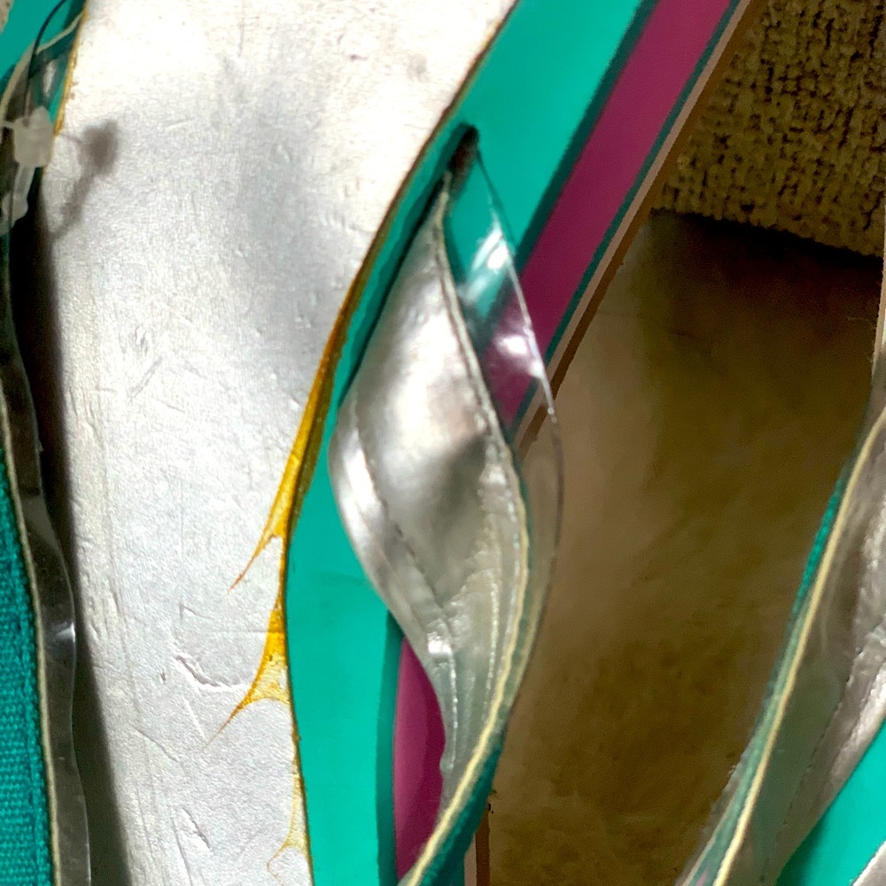 Candies wedge sandals pink and blue - Picture 7 of 10